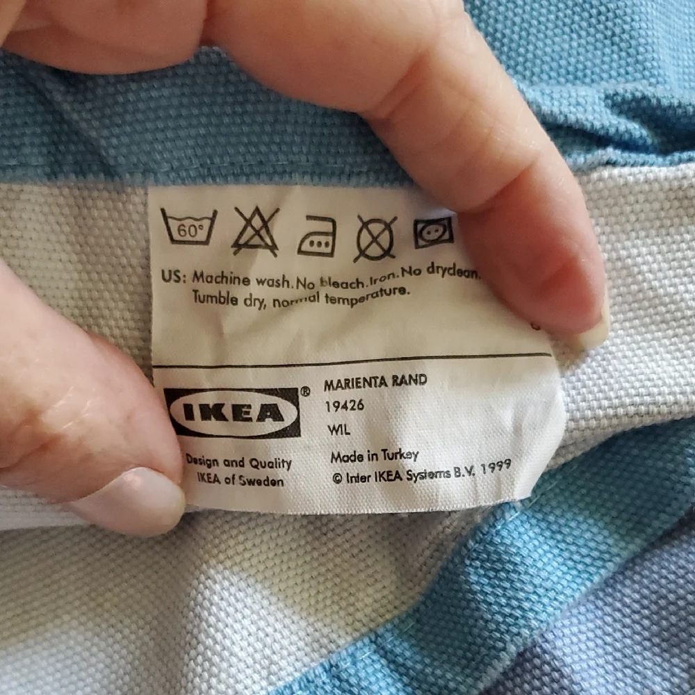 IKEA Tablecloth Blue Green and White Colorblock 116x56